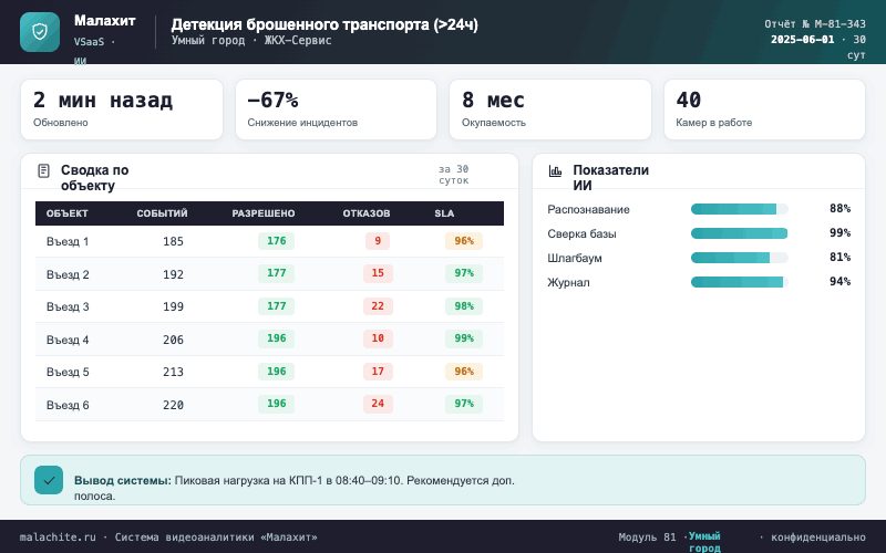 Отчёт за период — Система Малахит